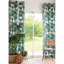 Piochez parmi nos meubles et objets déco et faites le plein. Rideau A Åillets Blanc Imprime Jungle A L Unite 110x250 Maisons Du Monde