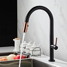 kitchen mixer tap blackened pull out