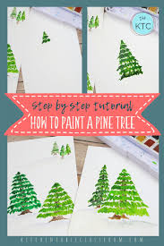 The first style is going to be kind of more of a strict, straight, very easy, classic pine trees. Pine Tree Painting A Watercolor Tutorial The Kitchen Table Classroom
