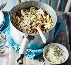 One Pot Chicken Mushroom Risotto Recipe Bbc Good Food Recipes Stuffed Mushrooms One Pot Chicken