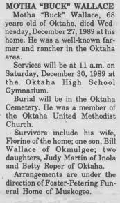 Obituary for MOTHA Buck Wallace
