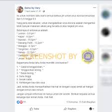 Salah Untuk Mengalahkan Virus Korona Adalah Mengambil Lebih Banyak Makanan Alkali Yang Berada Di Atas Tingkat Ph Virus Turnbackhoax
