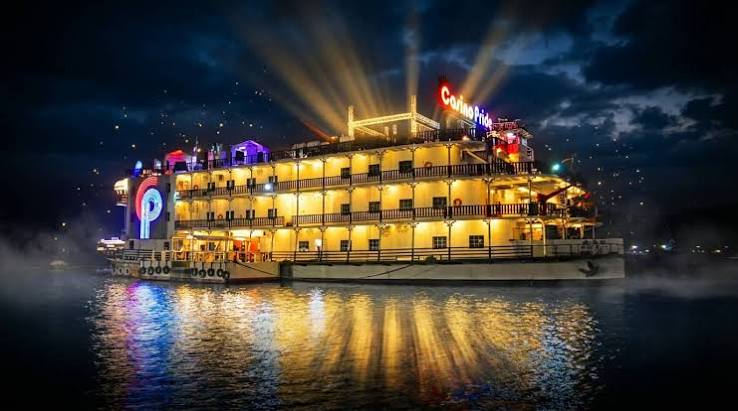 Casino boat on the Mandovi River in Panjim, Goa