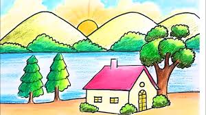 How To Draw Easy Scenery For Kids In 2020 Scenery Drawing For Kids Drawing Scenery Easy Drawings