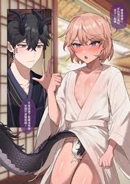 hand up, open mouth, original, medium hair, crossed bangs - Anime R34