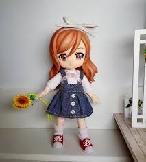 I was lucky enough to have some sewing tools and threads left from my late mom. Suspender Skirt And T Shirt For Obitsu 11 Ob11 Nendoroid Doll Doll Clothes Suspender Skirt Cute Dolls