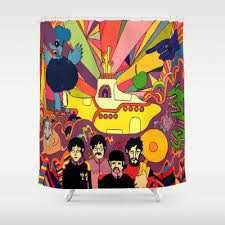 Beatles Yellow Submarine Shower Curtain For The Bathroom Decor Beatles Wall Art Beatles Yellow Yellow Submarine