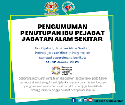 Portal rasmi perbadanan putrajaya merangkumi pelbagai informasi termasuk berita terkini, acara , pengumuman dan semua aplikasi atas talian. Makluman Penutupan Operasi Jas Ibu Jabatan Alam Sekitar Facebook