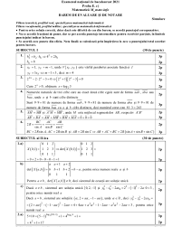 Download as pdf, txt or read online from scribd. Subiectele È™i Baremele De Corectare De La Proba De MatematicÄƒ A SimulÄƒrii De Bacalaureat 2021 Edupedu Ro