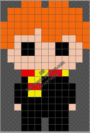 Ron Chibi Harry Potter Character Free Hama Beads Perler Melty Beads Pattern 13x19 Harry Potter Perler Beads Cross Stitch Harry Potter Harry Potter Quilt