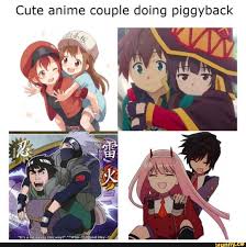 Cute Anime Couple Doing Piggyback Ifunny Anime Anime Funny Kawaii Anime