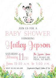 Zebra Baby Shower Invitation Baby Girl Invite Watercolor Zebra Etsy Baby Shower Invites For Girl Elephant Baby Shower Boy Owl Baby Shower Invitations