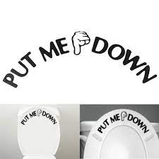 Who is right or wrong? Creative Design Put Me Down Sign Gesture Toilet Seat Bathroom Wall Stickers Home Decor Wallpaper Wallpapers Aliexpress