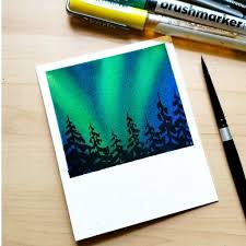 Watercolor Northern Lights Video Art Drawings Amazing Art Painting Painting Art Projects