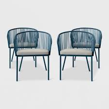 Fisher 4pk Patio Dining Chair Blue Project 62 Patio Dining Chairs Patio Furniture Collection Outdoor Dining Chairs