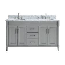 The vanity is available in different sizes and colors too. Allen Roth Perrella 61 In Light Gray Undermount Double Sink Bathroom Vanity With Carrera White Natural Marble Top In The Bathroom Vanities With Tops Department At Lowes Com