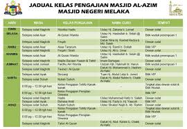 Update terbaru artikel waktu sholat dhuha ini: Jadual Kelas Masjid Al Azim Masjid Negeri Melaka Facebook