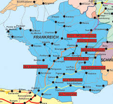 Diese karte zeigt alle hauptstädte der französischen länder und andere wichtige regionale städte. Karte Der Jakobsweg In Frankreich