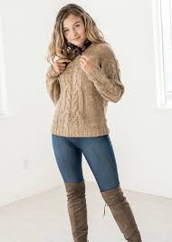 We offer fashion and quality at the best price in a more sustainable way. Classic Cable Knit Sweater In Taupe Knitted Sweaters Sweaters Sweater Fashion