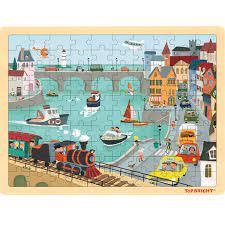 Sydney harbour bridge jigsaw puzzle. Top Bright 100 Piece Puzzles For Kids Ages 4 8 Urban Jigsaw Puzzle For 4 5 Year Old Amazon Com Au Toys Games