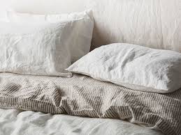 Tahari gray white 3pc king duvet cover set grey silver floral medallion cotton. 100 Pure French Double Sided Linen Quilt Cover In Milk Soft Grey Stripes
