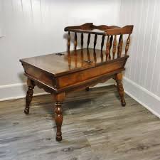 70s Vintage Step End Table With Storage By Ethan Allen Dough Box Colonial Early American Style Maple Furniture End Tables With Storage Ethan Allen Furniture
