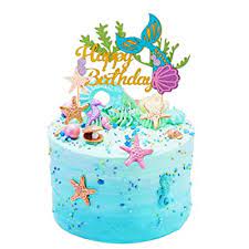 See more ideas about themed cakes, cupcake cakes, mermaid cakes. Buy Sakolla Glitter Mermaid Birthday Cake Topper Happy Birthday Cake Decoration For Under The Sea Themed Baby Shower Birthday Party Supplies Online In Vietnam B07dc3xkvy