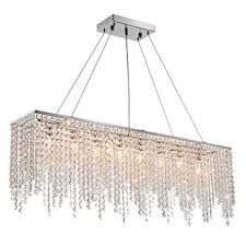 7pm Modern Linear Rectangular Island Dining Room Crystal Chandelier Lighting Lightingbestsellers Com Crystal Chandelier Lighting Modern Crystal Chandelier Large Foyer Chandeliers
