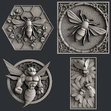 3d Stl Models For Cnc Set Bee Etsy Cnc Art Stl Stl File Format