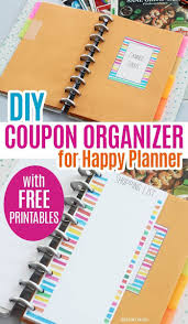 Make A Diy Coupon Organizer For Happy Planner With Free Printables Happy Planner Printables Happy Planner Diy Planner