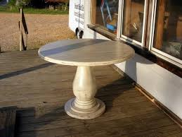42 Inch Round Pedestal Table Huge Solid Wood Pedestal Handcrafted Distressed Ivory Pedestal Table Round Wood Dining Table Dining Table