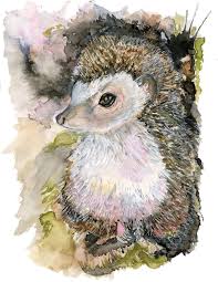 Hedgehog Watercolor Print Interior Decor Woodland Art 9x12 Etsy Watercolor Print Woodland Art Artwork Prints