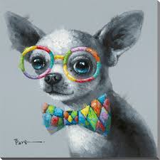 Peinture A L Huile Avec Image De Chien Peintures De Chien Animaux Abstraits Dessin De Chien
