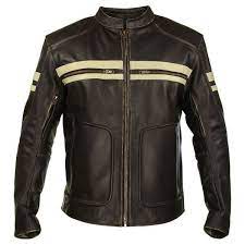Xelement Bxu165250 Men S Brown Leather Cruiser Motorcycle Jacket Beige Stripes Xelement Motorcyc Leather Jacket Jackets Men Fashion Brown Leather Jacket Men