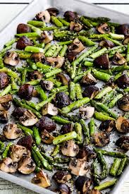 Roasted Asparagus And Mushrooms Is A Delicious Side Dish Option And I Used The Now Famous Every Asparagus Side Dish Roasted Asparagus Asparagus And Mushrooms