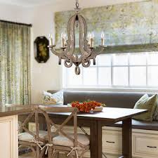 Eceilingfans Antique Wooden Chandelier Lighting Distressed Pendant Ceiling Lamp Dining Room