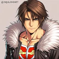 Personaje de anime con una chaqueta roja y una camisa negra de pie frente a  una puerta