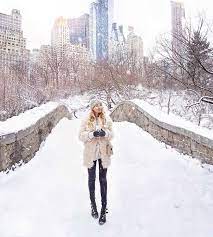 Nyc Snow Winter Outfit Wintermode Woche Musim Dingin Dingin