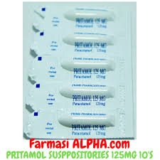 Uses, indications, side effects, dosage. Pritamol Suppositories 125mg 5 S