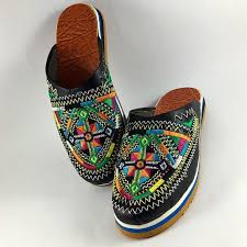 Moroccan Berber Slippers Traditional Moroccan Amazigh Babouches Leather Slippers Womens Slippers Moroccan Slippers