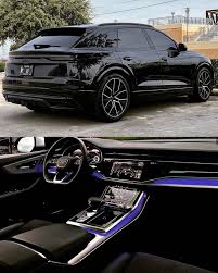 2019 Audi Q8 Black Black Led Interior Interieur Black New Aud In 2020 Suv Cars Audi Cars Dream Cars