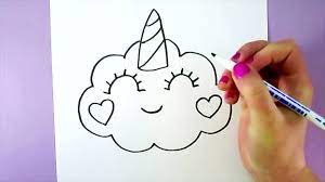 Ce dessin a été mis à la disposition des internautes le 07 février 2106. Comment Dessiner Un Nuage Licorne Kawaii Dessin Kawaii Facile Etape Par Etape