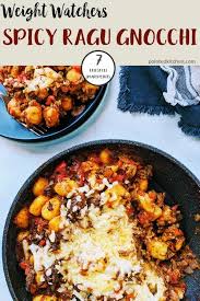 Oh My This Spicy Ragu Gnocchi Is Fantastic A Mix Of Lean Ground Beef S Weight Watcher Ground Beef Recipe Ground Beef Recipes Healthy Dinner With Ground Beef