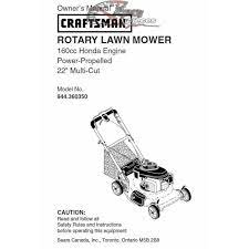 Find the lawn mower that meets the demands of your yard. Craftsman Lawn Mower Parts Manual 944 360350