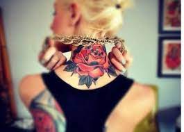 Pin By Laura Baldassarra On Ink Back Of Neck Tattoo Rose Neck Tattoo Girl Tattoos