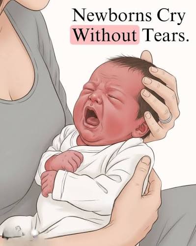 Newborn cries are LOUD — but you might notice something surprising… 😢 For the first few weeks, babies cry with no tears. Their tear ducts are developed, but the glands that produce