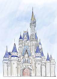 I Wanted To Try Digital Sketching So I Drew Cinderella S Castle On My Ipad Waltdisneyworld Disney Paintings Disney Castle Drawing Watercolor Disney