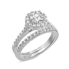 How big is a 7 carat diamond ring? 7 8 Ct T W Diamond Frame Bridal Set In 14k White Gold Zales