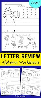 Letter Review Alphabet Worksheets Letter Recognition Worksheets Alphabet Worksheets Kindergarten Kindergarten Letters