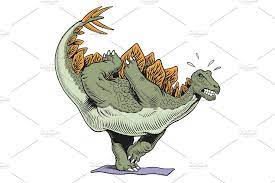 Cute Dinosaur Doing Yoga Practice Cute Dinosaur Vector Illustration How To Do Yoga